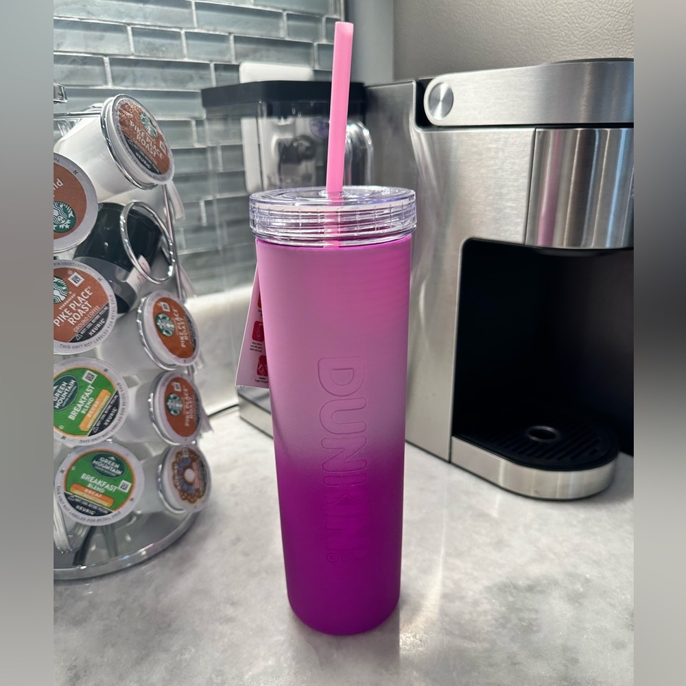 DUNKIN 2024 Rainbow Silicone Sipper - Tumbler - Pink